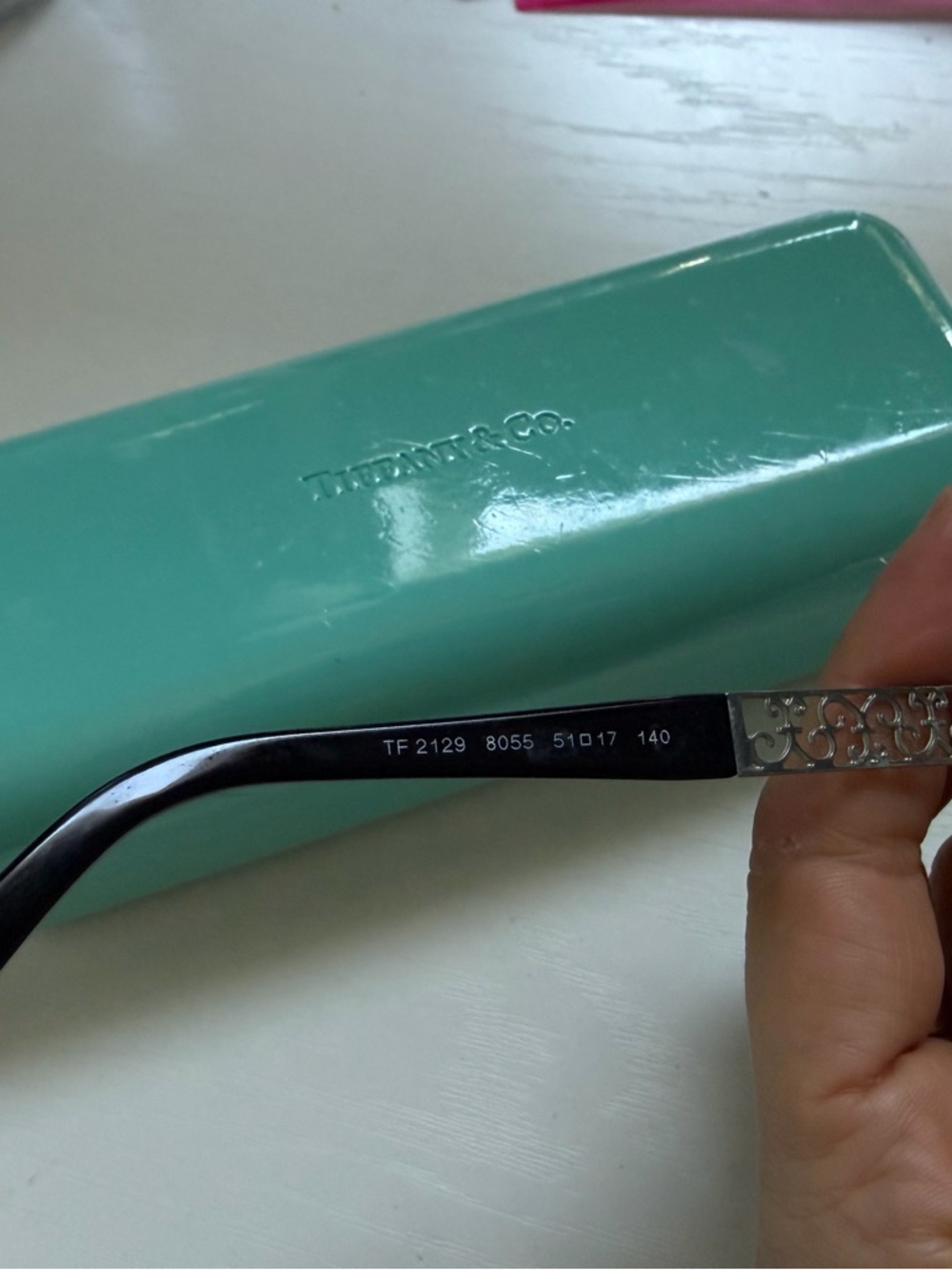Tiffany & Co. Black Cat-Eye Glasses with Signature Tiffany Blue Case - Picture 3 of 4